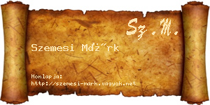 Szemesi Márk névjegykártya
